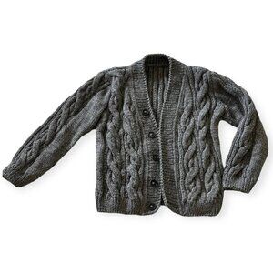 NWOT!  Gorgeous Unisex Grey Wool Cardigan - Size 6-8YO